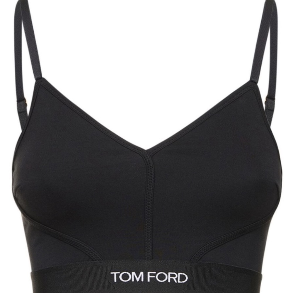 Tom Ford Logo Intarsia V-Neck Top